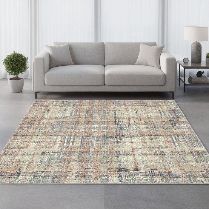 Conceptum Alfombra de Algodón 160 x 230 cm Visón, Verde y Gris Conceptum Alfombra de Algodón 160 x 230 cm Visón, Verde y Gris